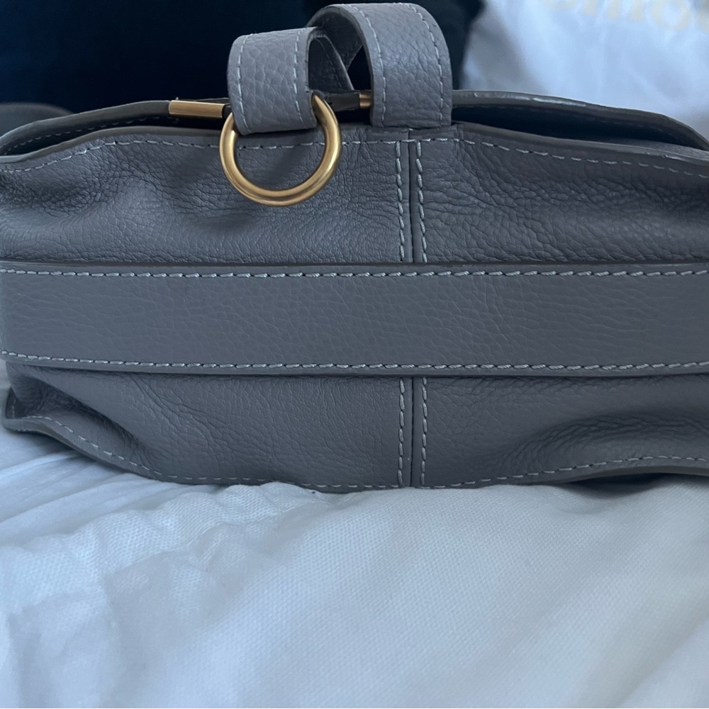 Chloe Marcie large Saddle bag grey - Picture 9 of 13